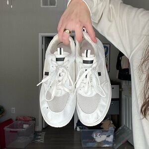 White and black mesh lifestyle trainers sneakers